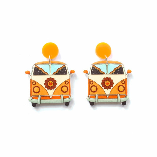 Colorful Cartoon Trip Car Drop Charm Earrings For Women Girl Fashion Modern