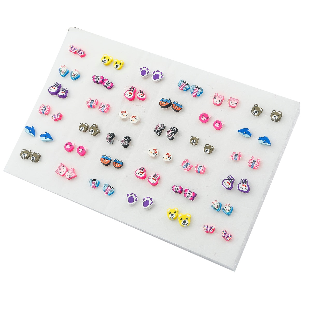 Cartoon Emoji 32 Pairs Stud Earrings Art Set Women Small Girl Earring Jewelry