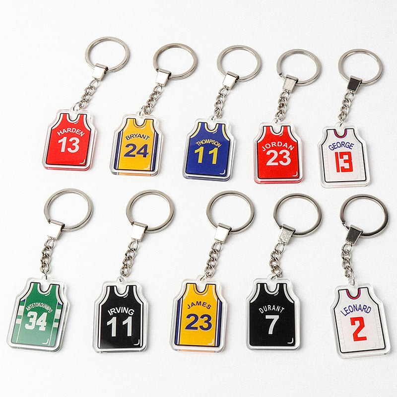 15 Styles Creative Jersey Keychain Pendant Key Chain Gift Basketball Fan Jewelry