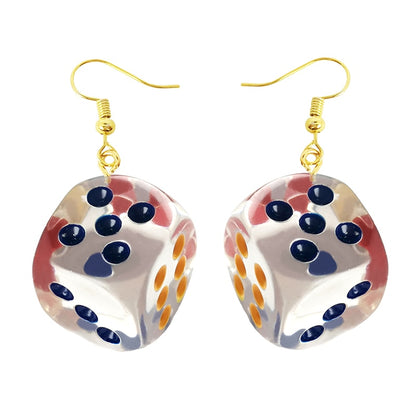 Dice Drop Earrings Women Art Fashion Cartoon Earrings Creative Jewelry