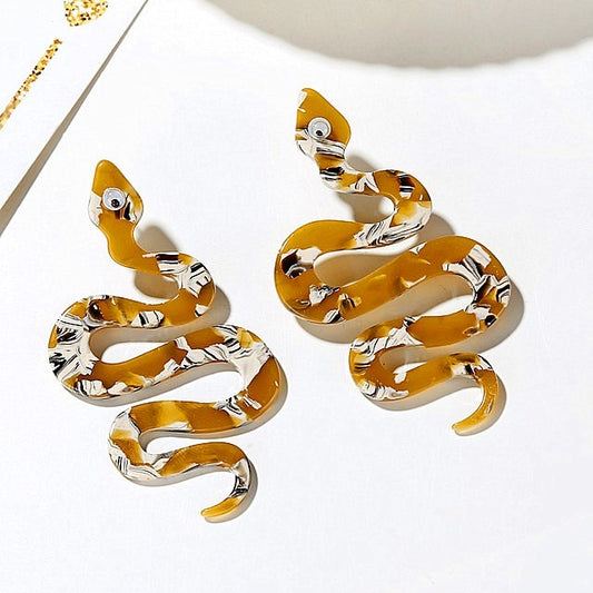 Brown Snake Drop Earrings Women Travel Fashion Cartoon Earrings Creative Jewelry