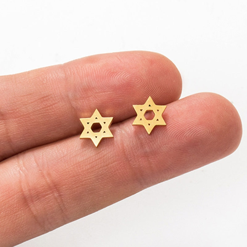 Mini Star of David Stud Earring Wedding Party Birthday Gift Jewelry Cute