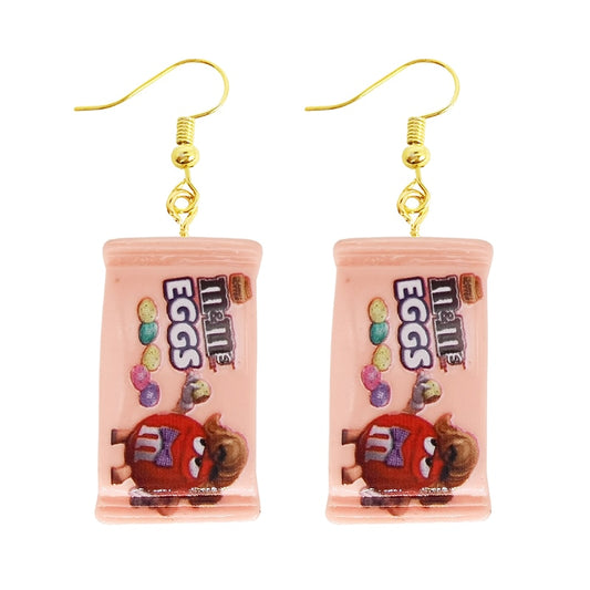 Special Candy Bag Resin Drop Earrings Women Creativity Jewelry Cute Earring