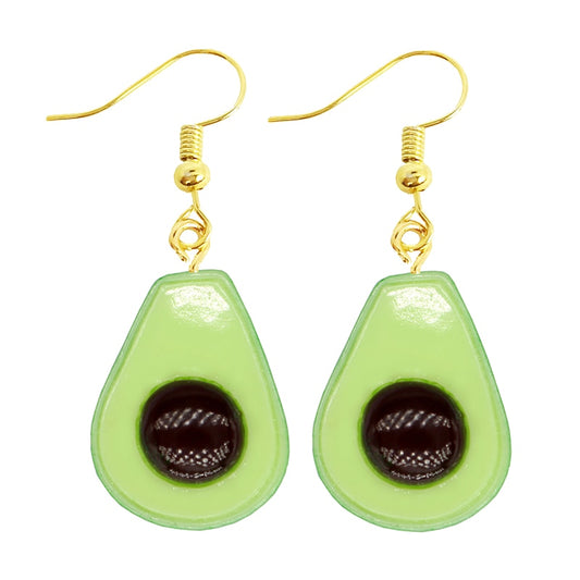 Funny Cute Avocado Slice Drop Earrings Women Creativity Jewelry Cute Earring