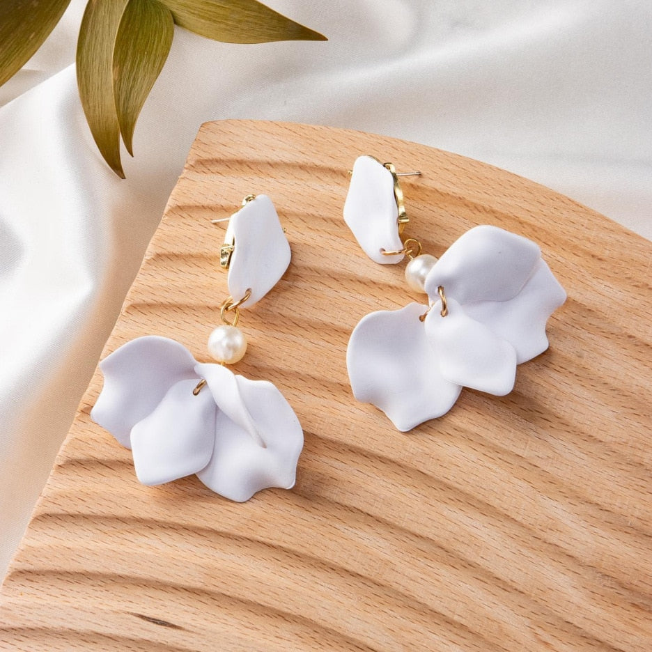 36 Styles Flower Acrylic Petals Dangle Earrings Women Travel Fashion Cartoon