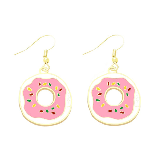 Donut Drop Earrings Cartoon Ear Pendants Accessories Women Art Jewelry