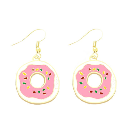 Donut Drop Earrings Cartoon Ear Pendants Accessories Women Art Jewelry