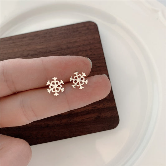 Snowflake Stainless Steel Mini Stud Earring Ear Piercing Modern Jewelry