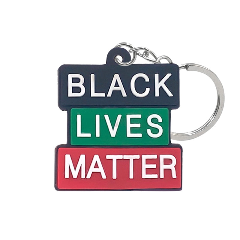 7 Styles Black Lives Matter Keychain Cartoon Figure Key Ring Kid Toy Holder