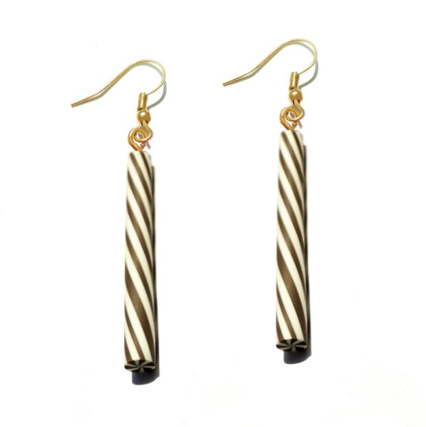 Black Twisted Caramel Drop Earrings Cartoon Art Women Party Jewelry Ear Fashion