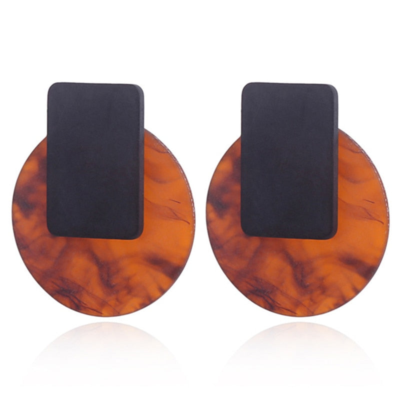 19 Styles Geometric Acrylic Irregular Hollow Circle Square Drop Earrings Modern