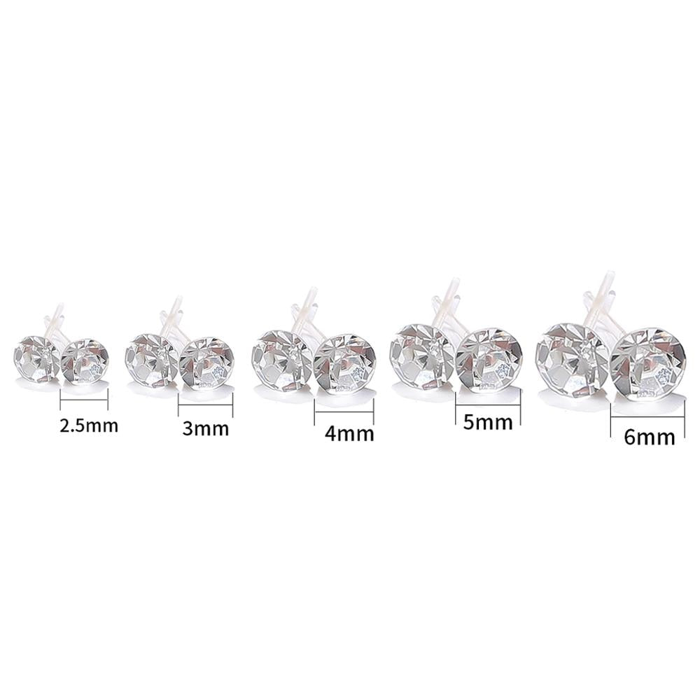 20 Pairs 2.5mm Mixed Crystal Stud Earrings Cartoon Ear Pendants Accessories