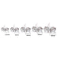 20 Pairs 4mm Mixed Crystal Earrings Cartoon Ear Pendants Accessories Women Art