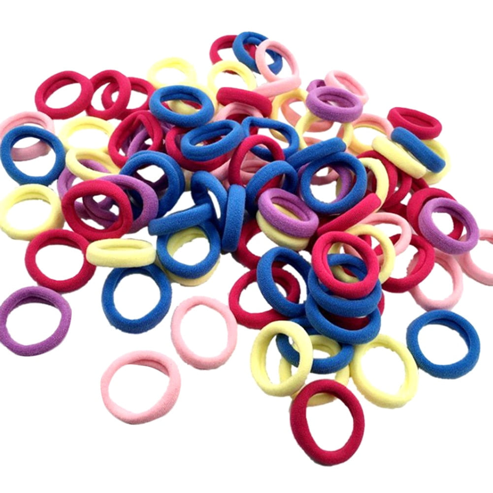 50pcs Mixed Color Girls Elastic Hair Bands Rubber Band Headwear Hair Accessories