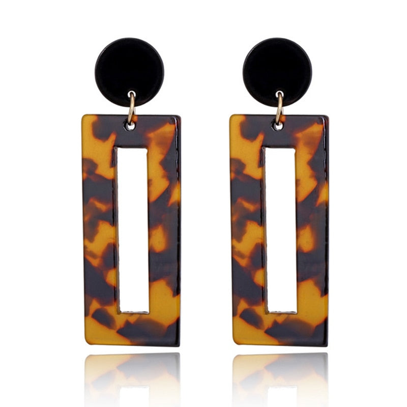 19 Styles Geometric Acrylic Irregular Hollow Circle Square Drop Earrings Modern