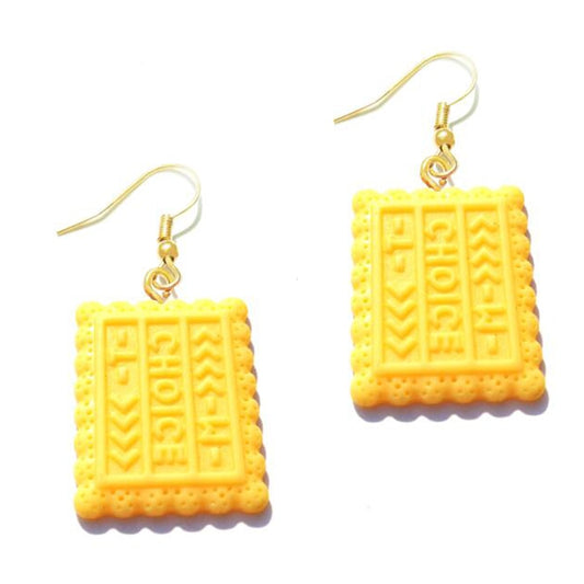 Resin Yellow Bar Drop Earrings Women Art Fashion Cartoon Earrings Creative