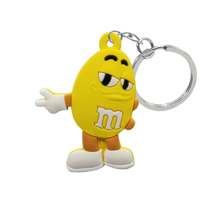 8 Styles Multicolor Candy M&M Keychain Cartoon Creative Gift Key Holder Keyring