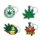 4 Styles Green Plant Lips Design Keychain Cartoon Decoration Charms Key