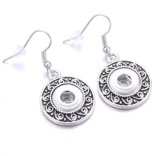 Swirl Design Button Dangle Earrings for Fashion Stylish Jewelry Drop Earrings