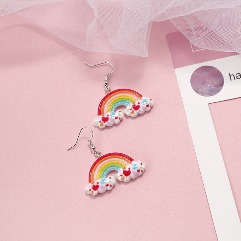 20 Styles Funny Design Fruits Animals Dangle Earrings Fashion Party Girls