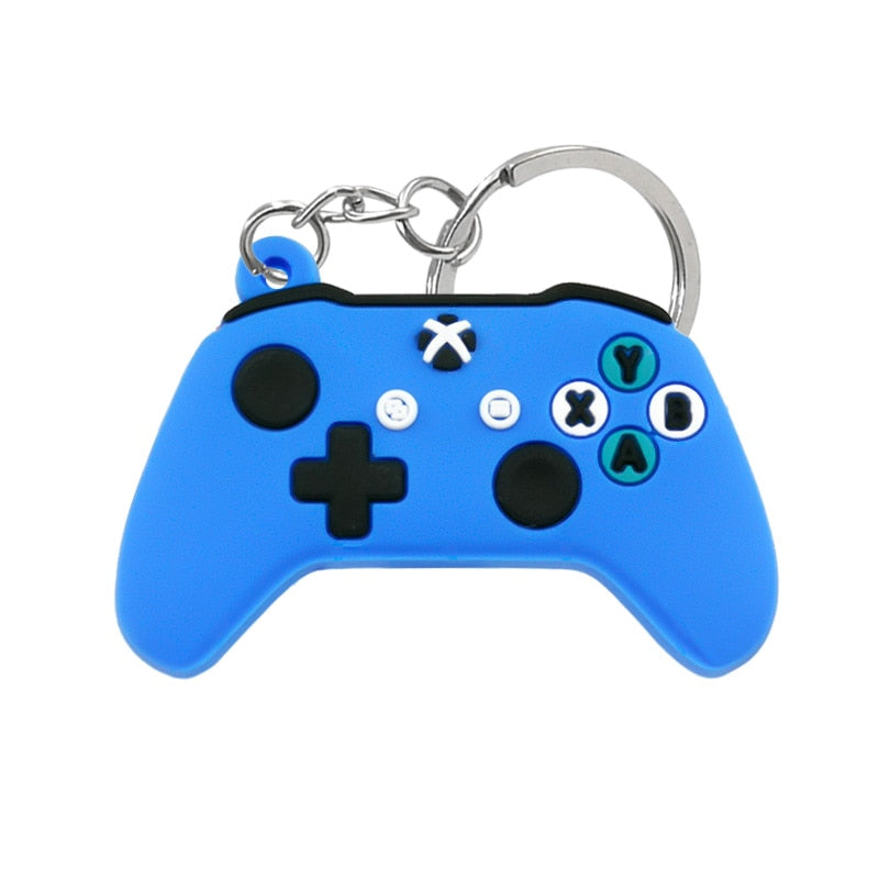 Royal Blue Gamepad PVC Keyring Cute Cartoon Style Keychains Bag Car Pendant