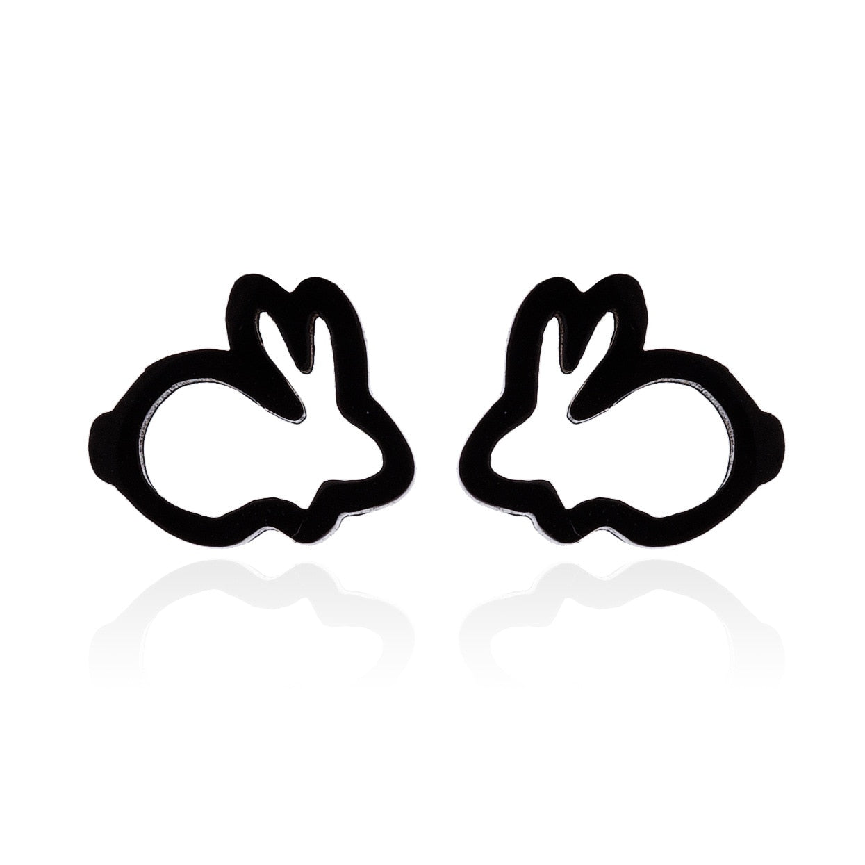 Rabbit Stainless Steel Stud Earrings for Women Animal Jewelry Earrings Female