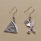 Pizza Slice Fork Drop Earrings Fashion Party Girls Pendant Earrings Women