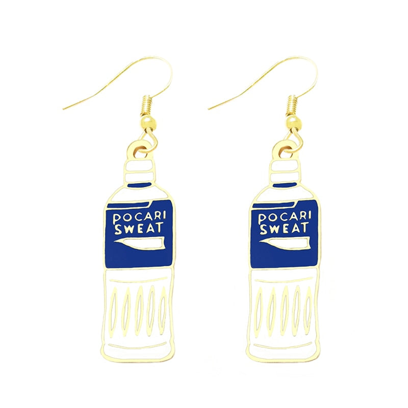 Sport Drink Drop Earrings Cartoon Ear Pendants Accessories Women Art Jewelry