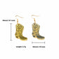 Mirror Laser Carved Pattern Cowboy Boots Dangle Earrings for Girls Women