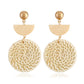 29 Styles Wooden Straw Woven Rattan Vine Braid Drop Earrings Modern Women
