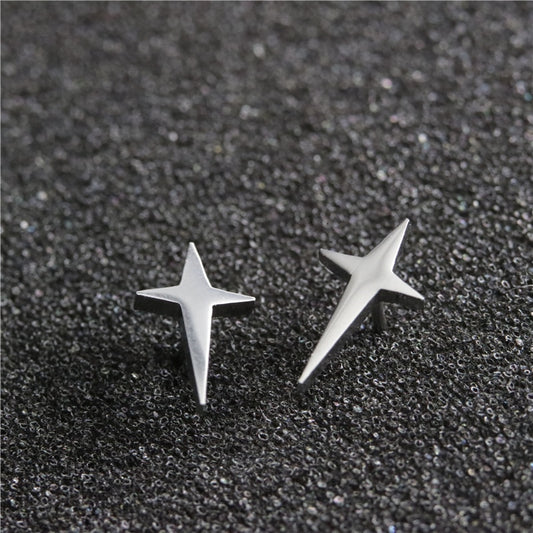 Long Star Stainless Steel Earrings Women Jewelry Small Studs Gifts Earring