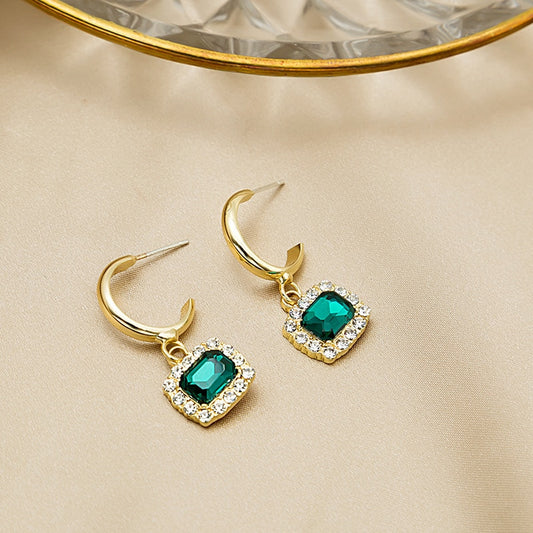 Deep Green Drop Earrings Women Gifts Earring Cute Girls Eardrop Jewelry