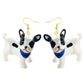 Black and White Dog Resin Handmade Drop Earrings Cartoon Art Women Party Jewelry