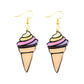 Ice Cream In Cone Drop Earrings Cartoon Art Women Party Jewelry Ear Fashion