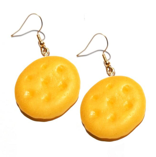 Round Crackers Drop Earrings Cartoon Art Women Party Jewelry Ear Fashion Pendant