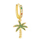 1pc Colorful Rhinestone Palm Tree Cartilage Earring Ear Piercing For Women Girl