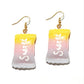 Yellow Pink Resin Handmade Candy Drop Earrings Cartoon Art Women Party Jewelry