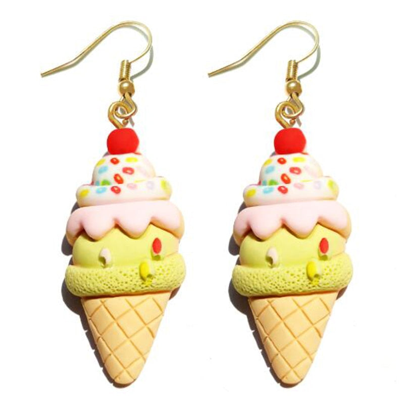 Funny Cute Ice Cream Design Drop Earrings Women Creativity Jewelry Cute Earring