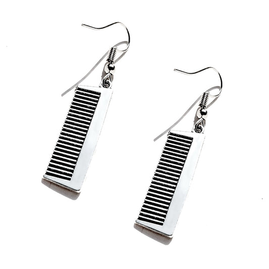 Creative Design Metal Hair Comb Drop Earrings Women Creativity Jewelry Cute