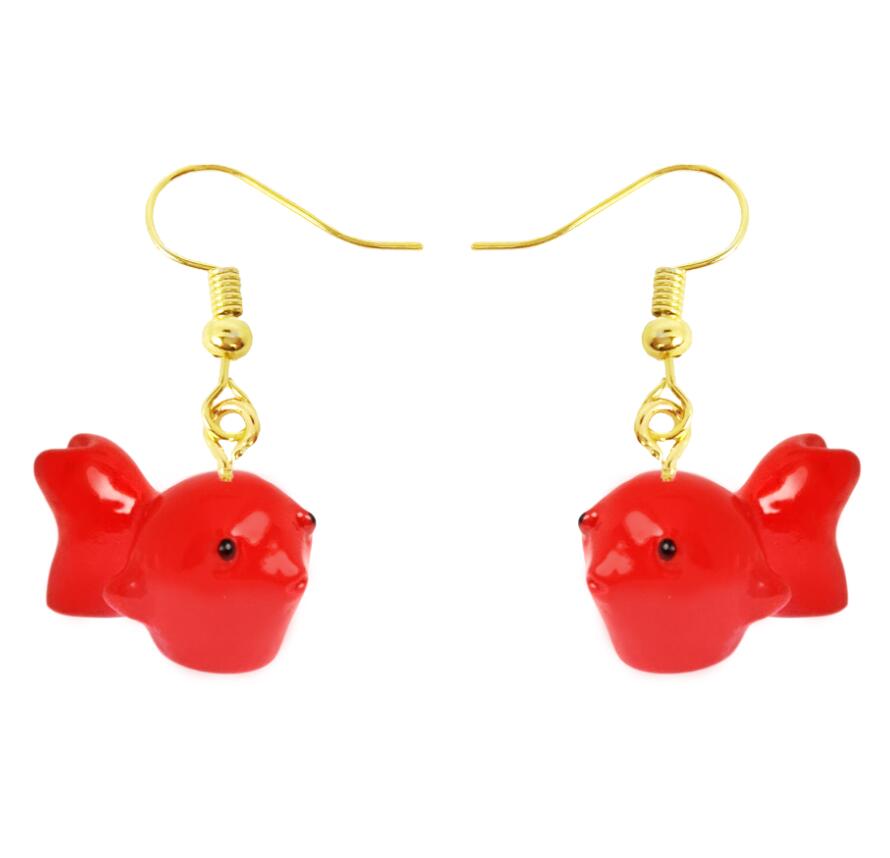 Red Bird Drop Earrings Cartoon Art Women Party Jewelry Ear Fashion Pendant