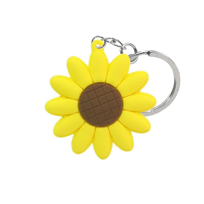 9 Styles Avocado apple flower anime keychain Cartoon Key Ring Pendant Key Holder