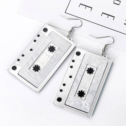 Cassette Design Dangle Earrings Women Travel Fashion Cartoon Earrings Creative