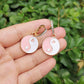 Rhinestone Pink Yin Yang Drop Earrings Women Girl Fashion Trendy Jewelry