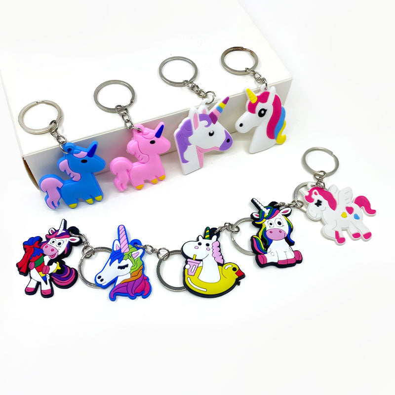 11 Styles Colorful Magic Unicorn Keychain Cute Key Holder Cartoon Keyring