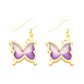Purple Butterfly Drop Earrings Cartoon Ear Pendants Accessories Women Art
