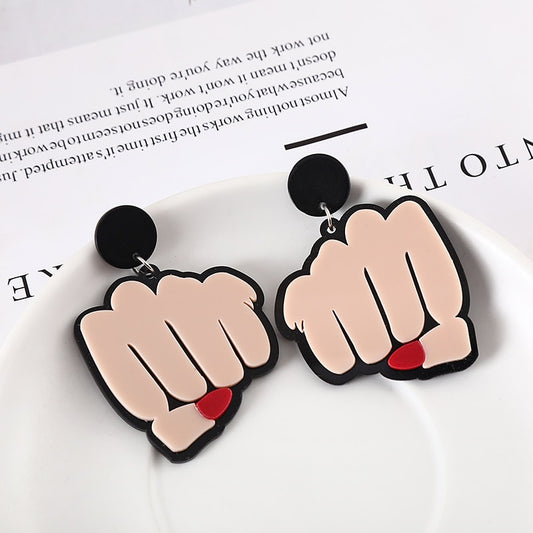 female Hand Drop Earrings Women Travel Fashion Cartoon Earrings Creative Jewelry