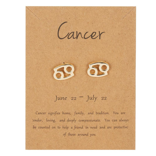 Cancer Zodiac Constellations Sign Stainless Steel Earrings Women Jewelry Small