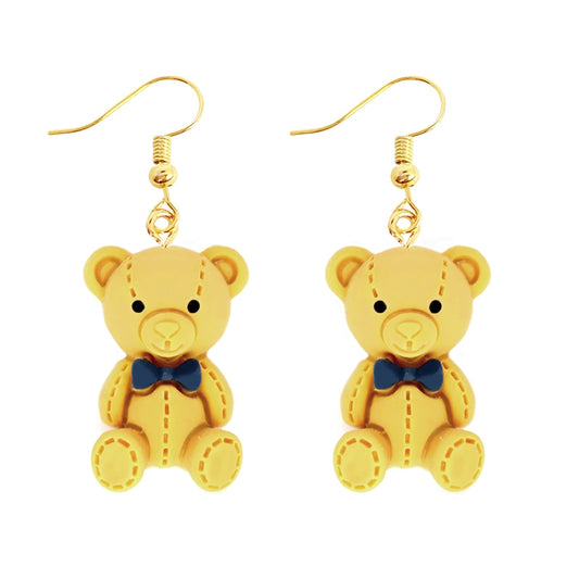 Stitch Bear Resin Animal Drop Earrings Women Creativity Jewelry Cute Earring