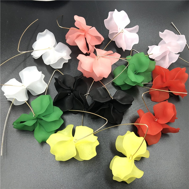 34 Styles Resin Flower Petal Dangle Earrings Fashion Party Girls Pendant