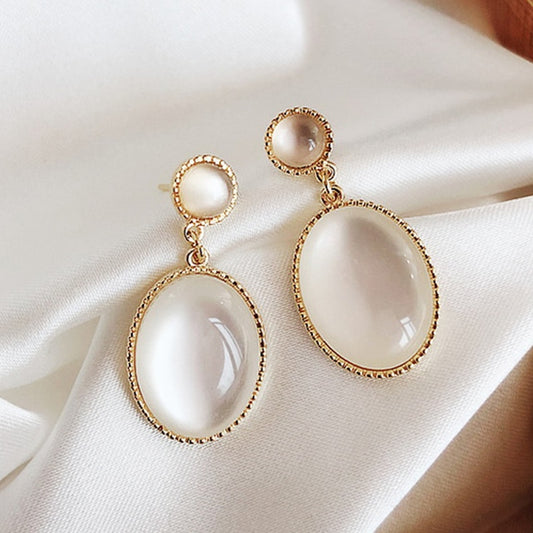 Oval Design Stud Earrings Women Gift Wedding Party Fashion Jewelry Accessories